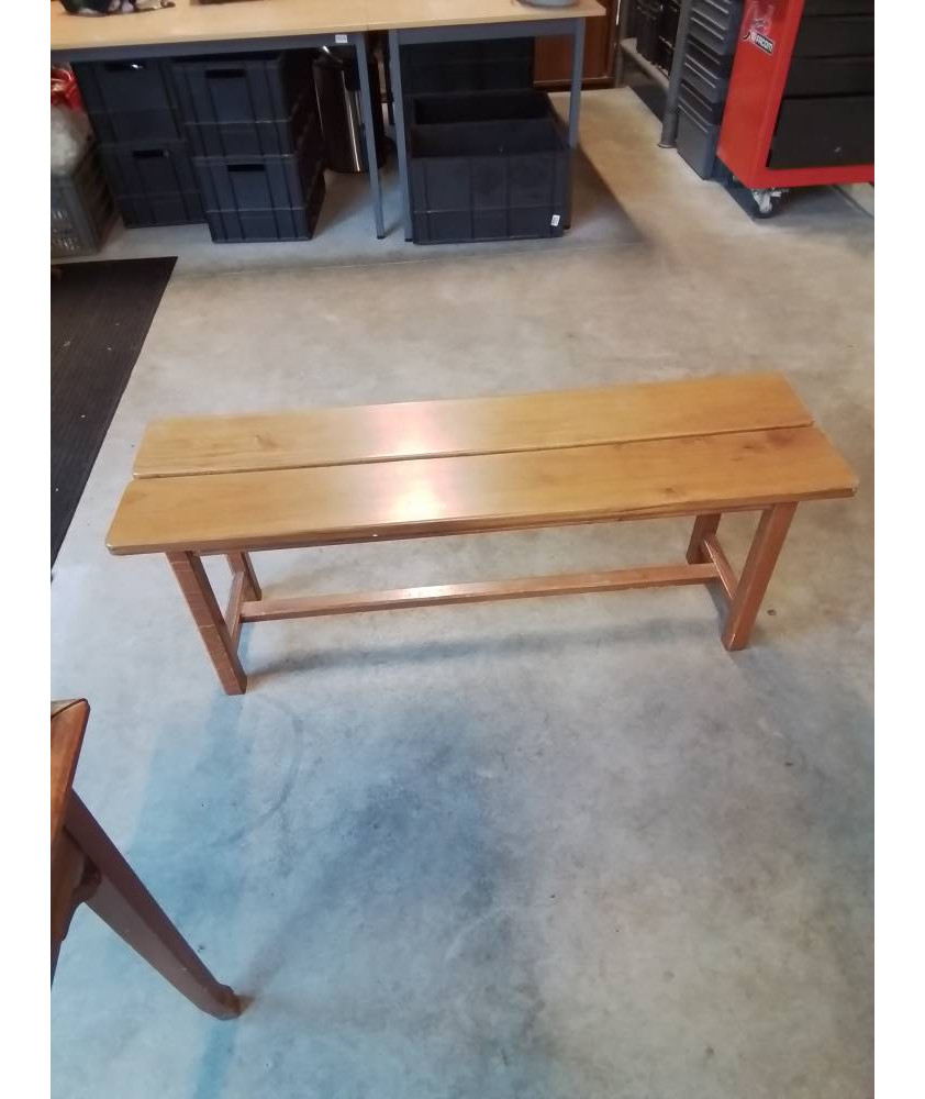 BANC CHÊNE CLAIR A ENTRETOISE 120X35X46