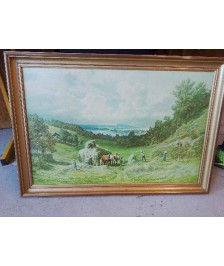 SCENE PAYSANNE IMPRIMÉ ENCADRÉ 