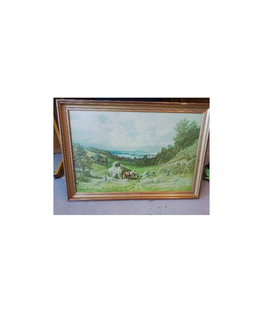 SCENE PAYSANNE IMPRIMÉ ENCADRÉ 