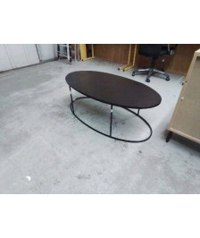 TABLE DE SALON OVALE ACIER IMITATION CERAMIQUE REF : AL2825324089788_33-HJ