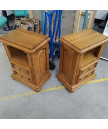 CHEVET 1 CASE 2 TIROIRS RUSTIQUE