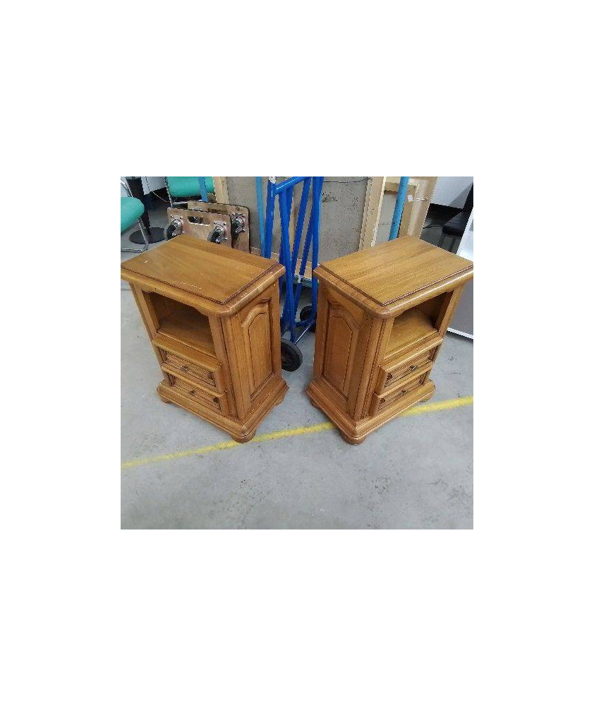 CHEVET 1 CASE 2 TIROIRS RUSTIQUE
