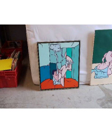 COPIE VALERIO ADAMI ACRYLIQUE SUR TOILE ENCADRÉ