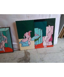 COPIE VALERIO ADAMI ACRYLIQUE SUR TOILE