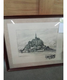 GRAVURE NUMÉROTÉE ET CONTRESIGNEE MONT SAINT MICHEL ALBERT ROBIDA (1848-1926) 