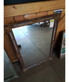 MIROIR RECTANGULAIRE A PARCLOSES  DORÉ 