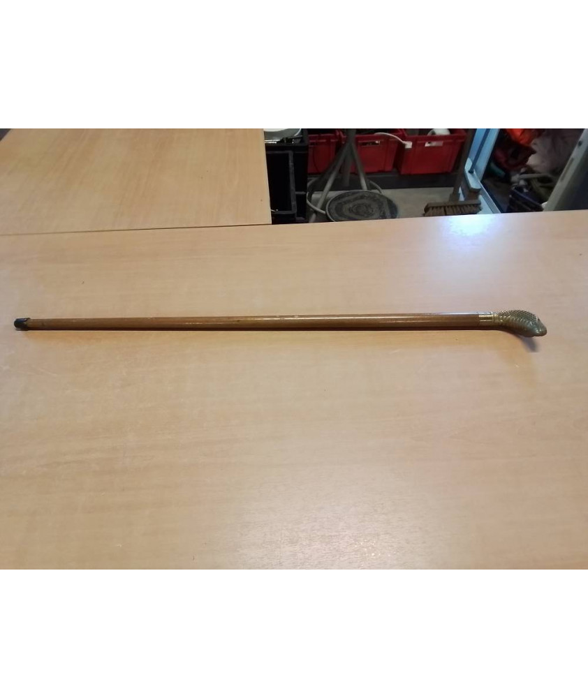 CANNE BOIS POMMEAU AU SERPENT LAITON EN L ETAT