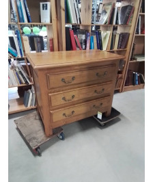 COMMODE CHÊNE BLOND 3 TIROIRS 