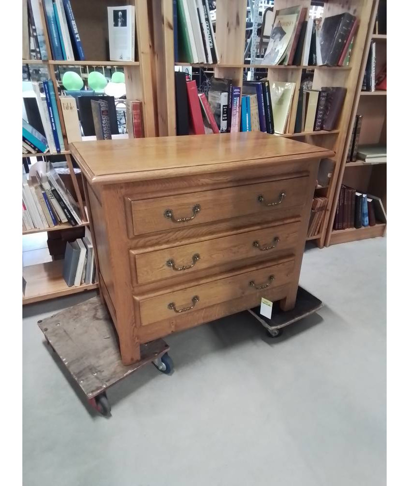 COMMODE CHÊNE BLOND 3 TIROIRS 