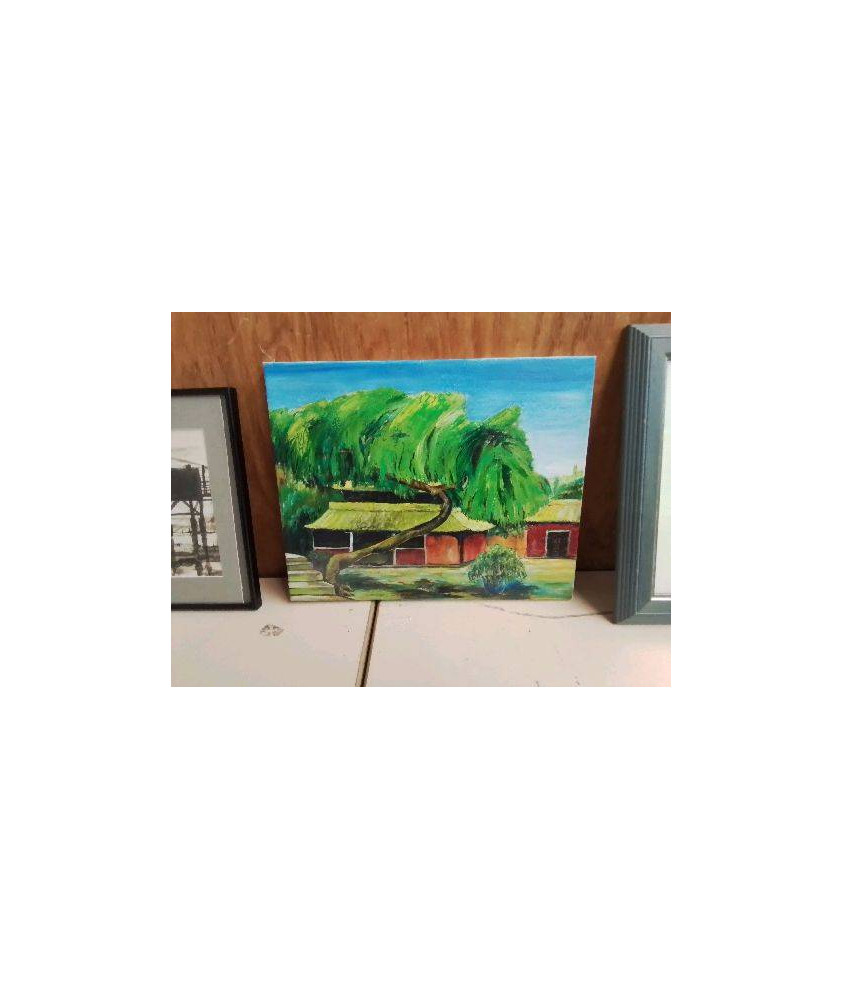 GOUACHE CABANNE TROPICALE