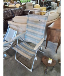 TRANSAT MÉTAL ET TOILE BLEU ET GRIS LAFUMA