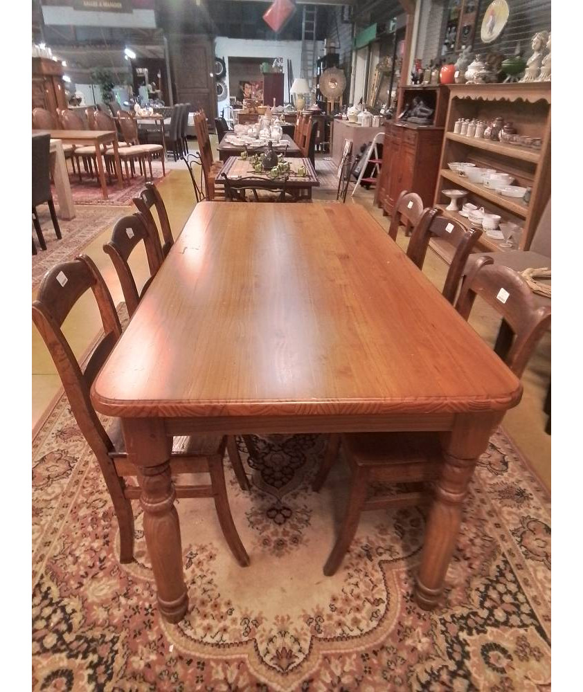 TABLE PIN 2 TIROIRS EN L’ETAT