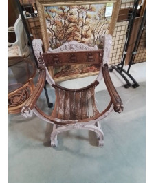 FAUTEUIL DAGOBERT BOIS PEINT EN L\'ÉTAT DÉBUT XXE