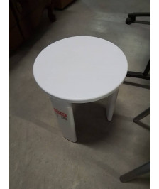 TABOURET ROND RÉSINE BLANC TATAY