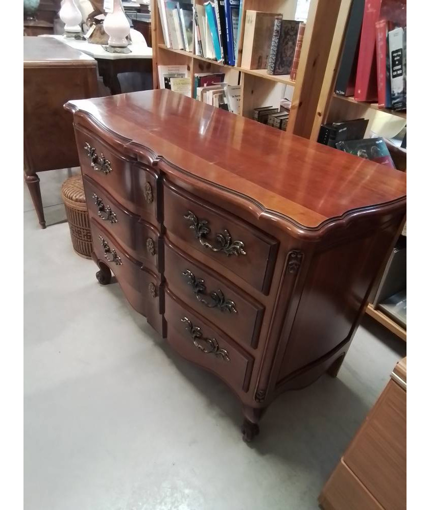 COMMODE GALBÉE BOIS MOULURÉ 3 TIROIRS STYLE LOUIS XV 