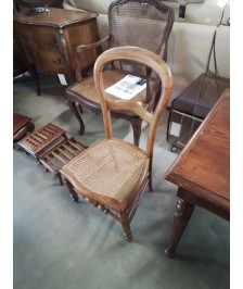 CHAISE BASSE BOIS CLAIR ASSISE CANNÉE NAPOLÉON III 