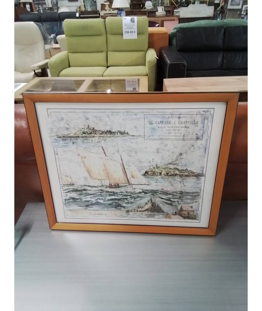 GRAVURE CÔTE NORD DE FRANCE DE CANCALE A GRANVILLE