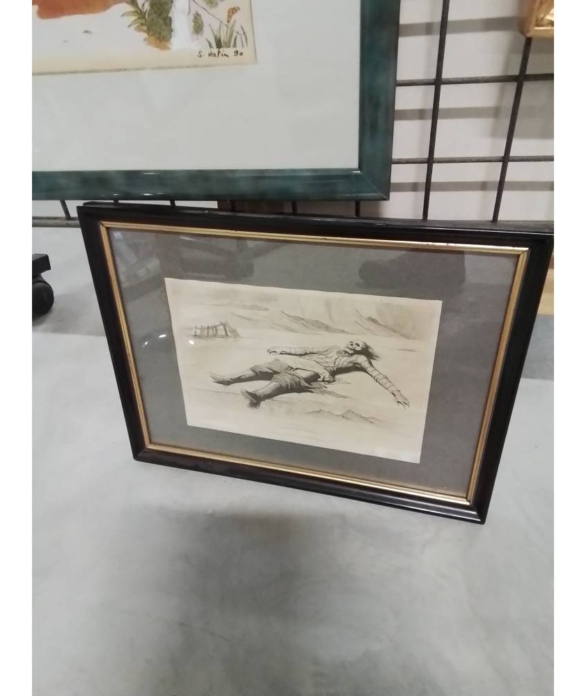 GRAVURE L’ÉPAVE XIXE THÉODORE VALERIO (1813-1879)