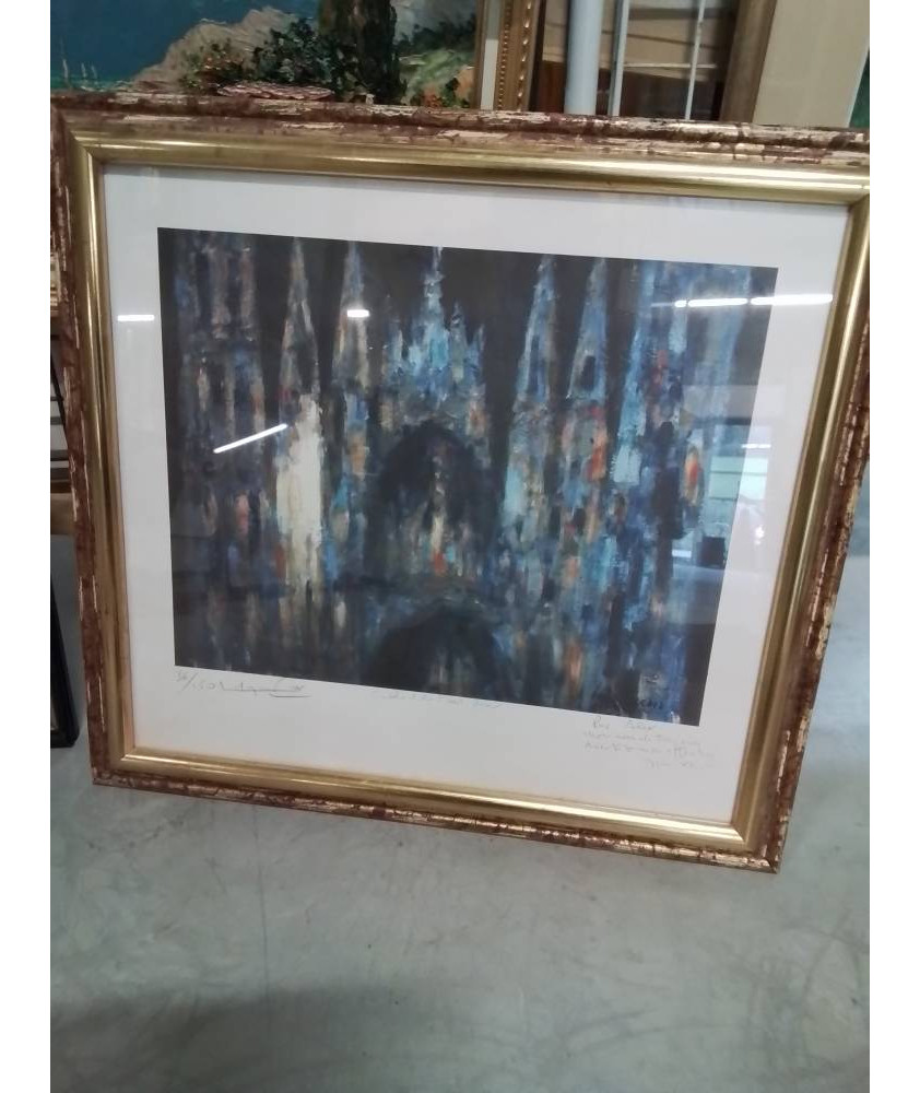 LITHOGRAPHIE NUMÉROTÉE ET CONTRESIGNÉE CATHÉDRALE LEBOURGEOIS