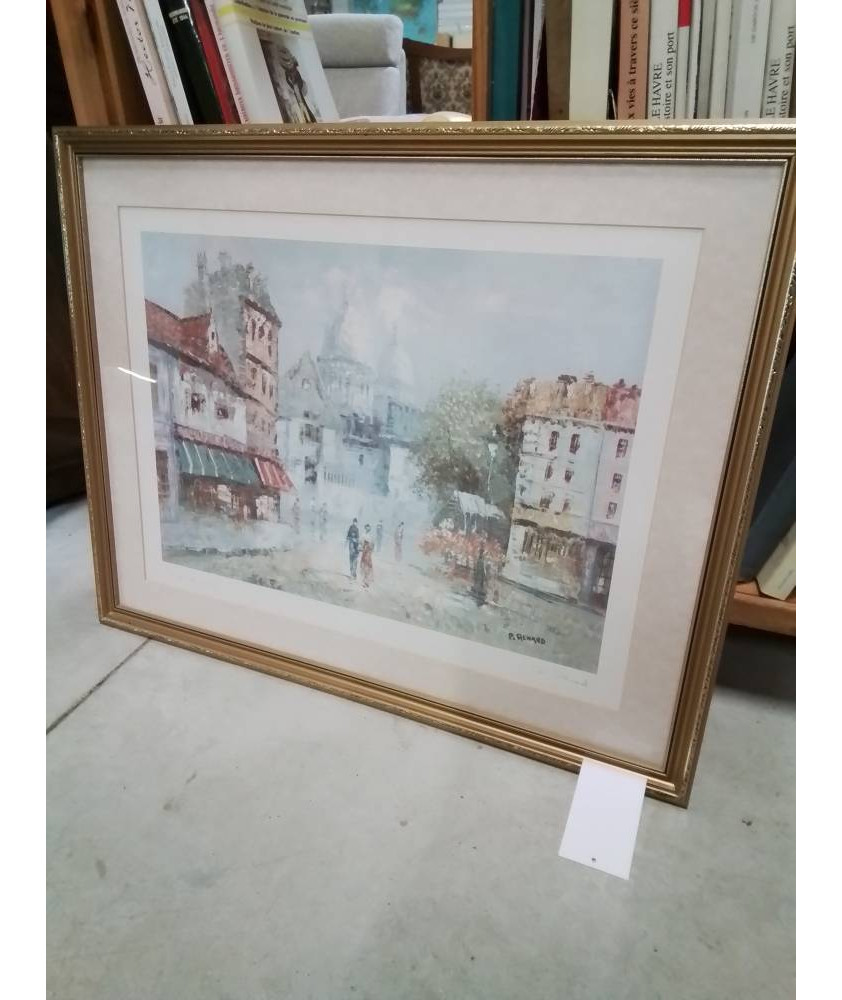 GRAVURE CONTRESIGNÉE PAUL RENARD (1941-1997) VU DE LA PLACE DU TERTRE