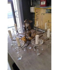 LUSTRE 8 BRANCHES PAMPILLES 