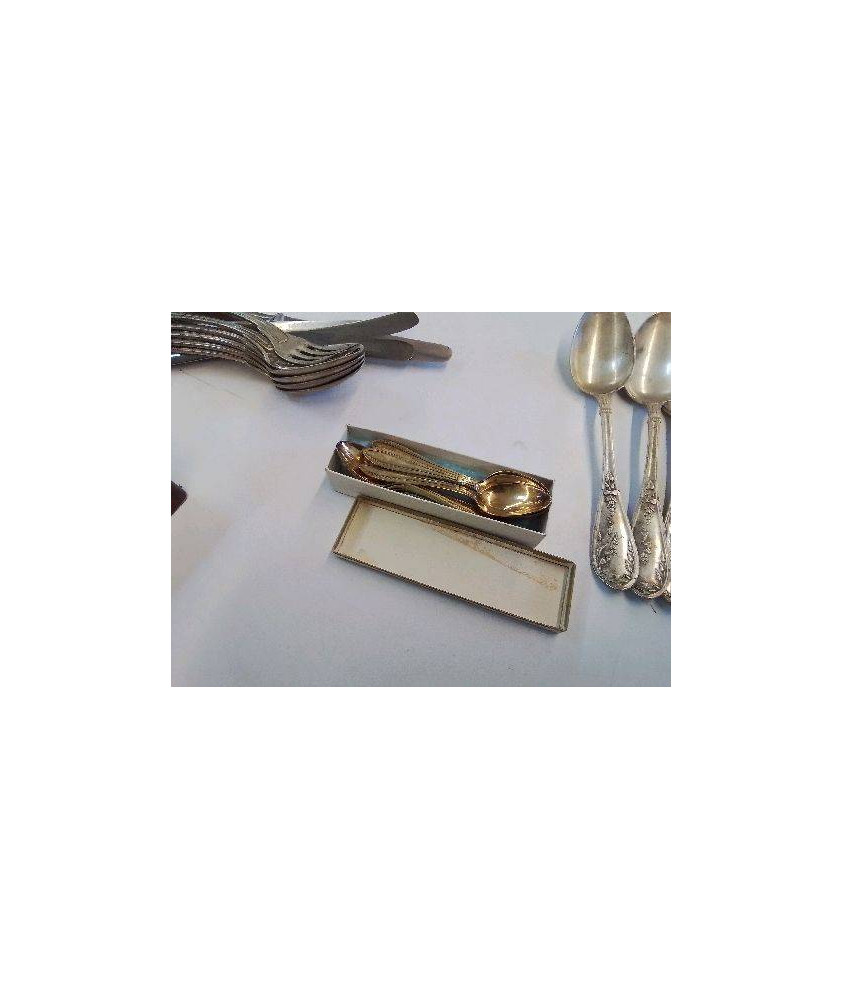 LOT DE 12 PETITES CUILLERES DORÉE 