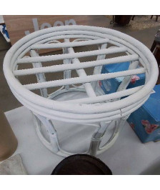 TABOURET ROTIN BLANC