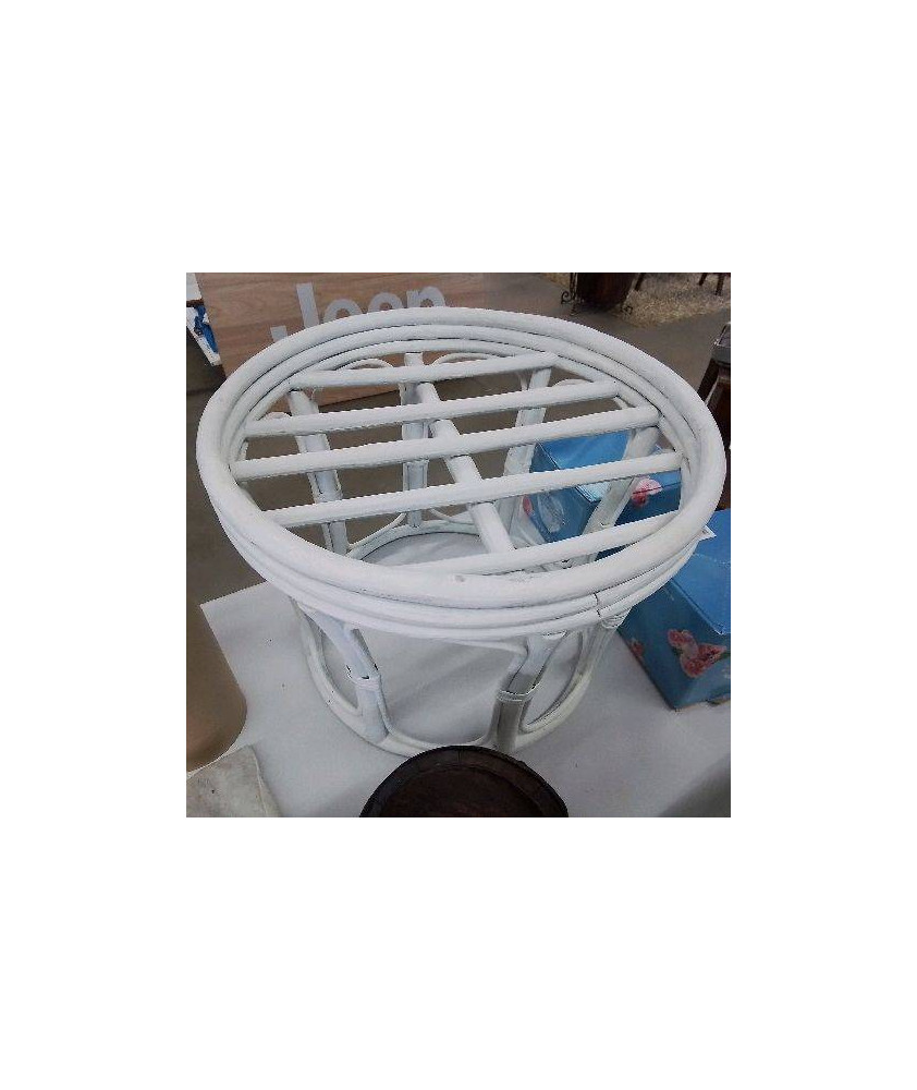 TABOURET ROTIN BLANC