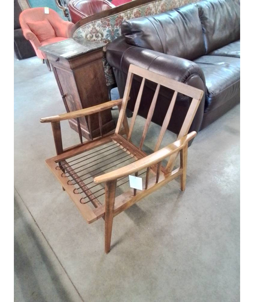 FAUTEUIL BOOMERANG SCANDINAVE TECK ANNÉES 60