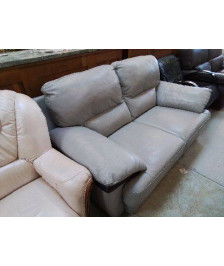 CANAPE 2/3 PLACES CUIR GRIS