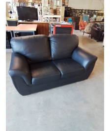 CANAPÉ 2 PLACES PU NOIR