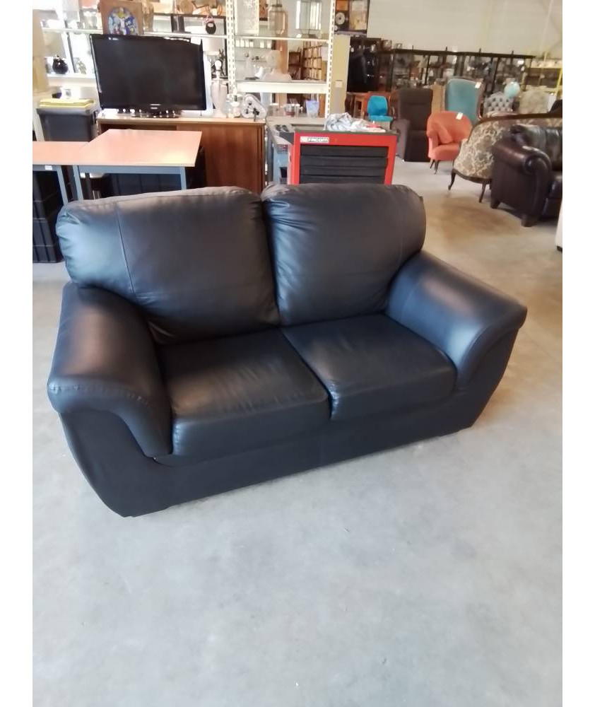 CANAPÉ 2 PLACES PU NOIR