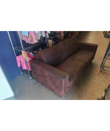 CANAPE MARRON 3 PLACES EFFET VIEILLI 