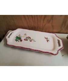 PLAT À CAKE LONGWY MOTIF FLORAL 