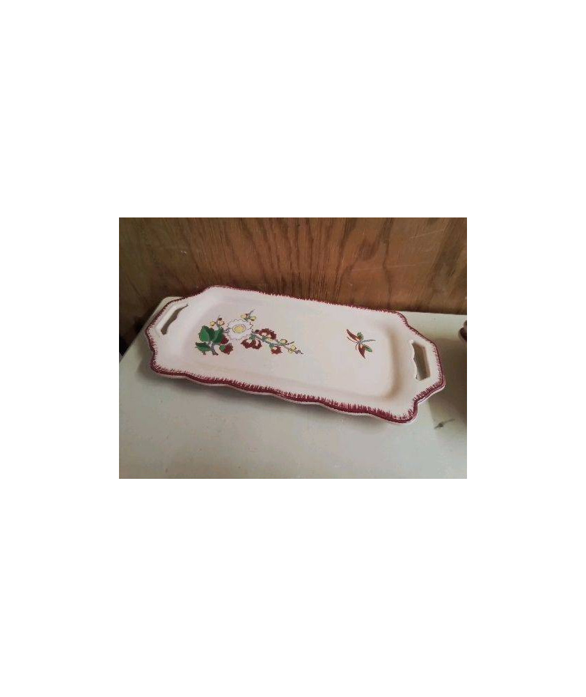 PLAT À CAKE LONGWY MOTIF FLORAL 