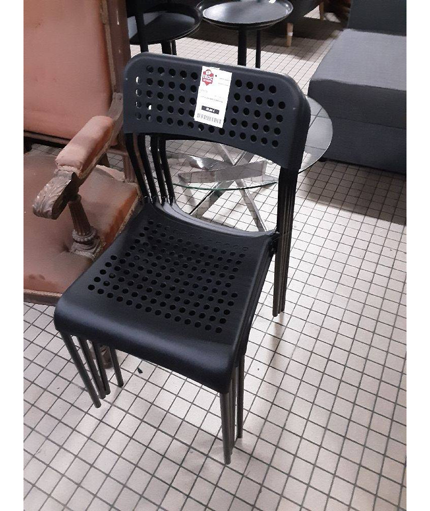 LOT 4 CHAISES NOIRE IKEA