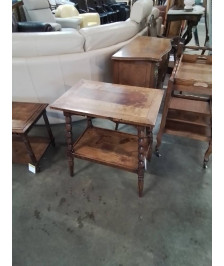 CONSOLE RECTANGULAIRE BOIS A COLONNES CHAPELET 2 NIVEAUX 