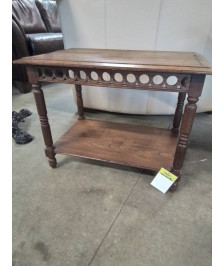 TABLE BASSE RECTANGULAIRE A COLONNES BOIS SCULPTÉ 