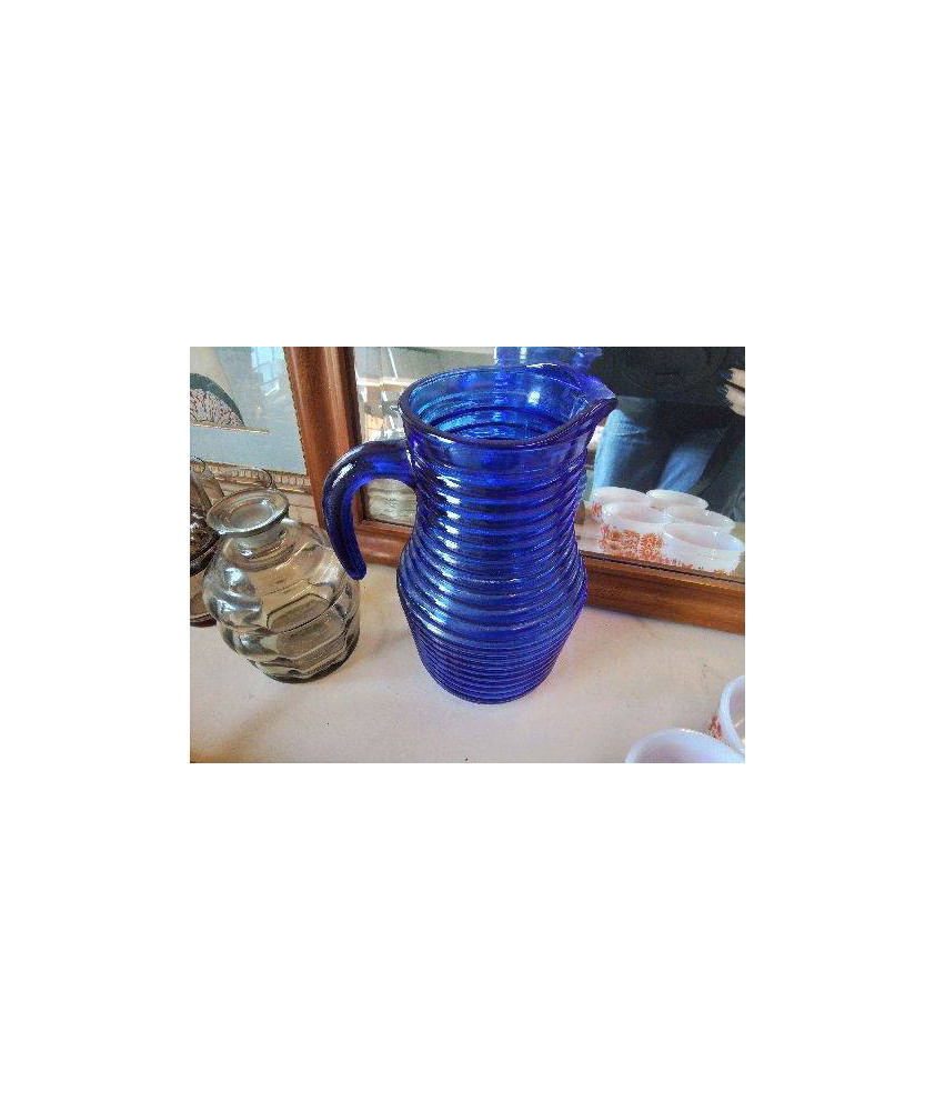 PICHET EN VERRE BLEU