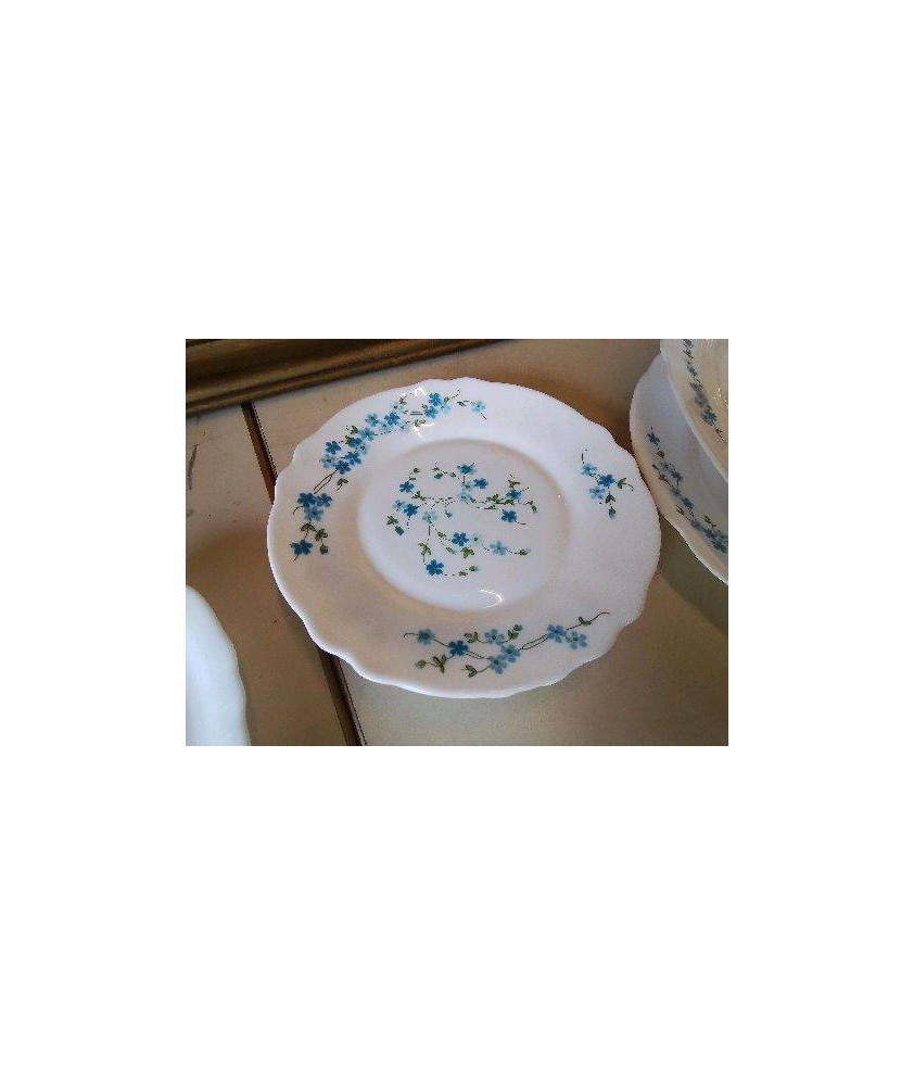 LOT DE 4 ASSIETTES MOTIF MYOSOTIS 