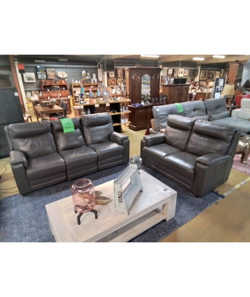 SALON CUIR 3/2 RELAX ELECTRIQUES 