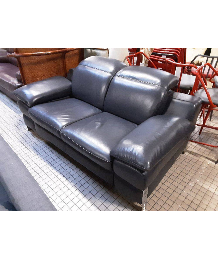 CANAPÉ 2/3 PLACES CUIR PIETEMENT CHROMÉ