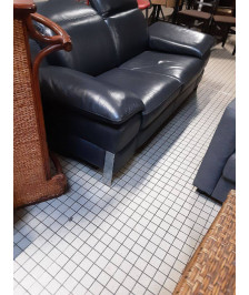 CANAPÉ 2/3 PLACES CUIR PIETEMENT CHROMÉ