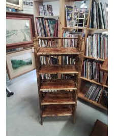 ÉTAGÈRE ROTIN ET BAMBOU REFENDU 5 TABLETTES