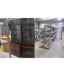 BIBLIOTHÈQUE 64X227CM - 2 PORTES / VITRES COULISSANTES 