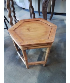 PORTE PLANTE HEXAGONAL ROTIN ANNÉES 60