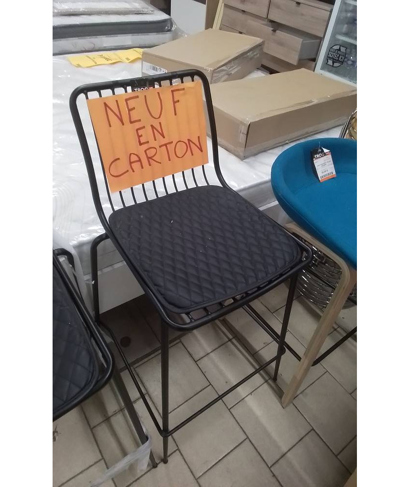 45517 TABOURET DE BAR METAL NOIR L UNITE EN COLIS