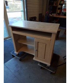 BUREAU INFORMATIQUE BOIS CLAIR MOULURÉ 1 PORTE 