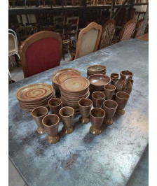 SERVICE DE TABLE GRÈS VERNISSÉ 45 PIÈCES 