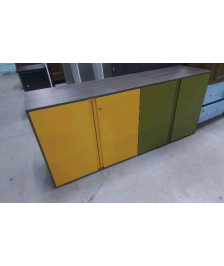 ENFILADE 4 PORTES COULEURS / BOIS WENGE- METAL